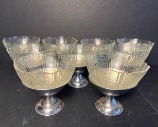 242 vintagepressedglasssherbetdessertcu