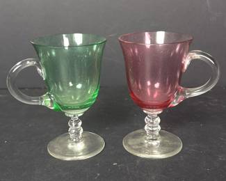 182 vintagecoloredglasshandledcordialgo