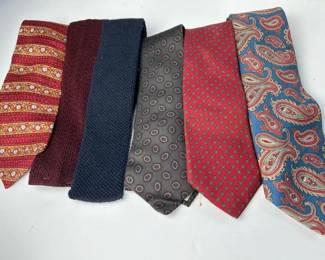 047 lotof6vintagedesignertiessilkwool