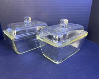 154 setof27inchvintageclearglassrect