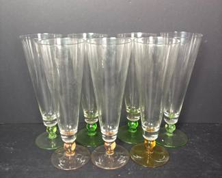 178 vintagechampagnefluteswithhandblown