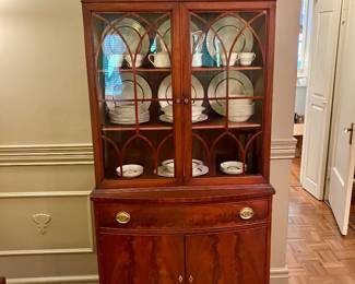 Flame mahogany china cabinet