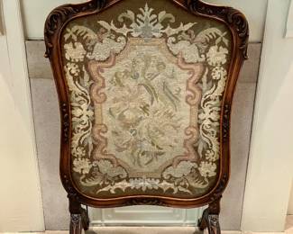 French needlepoint fire screen