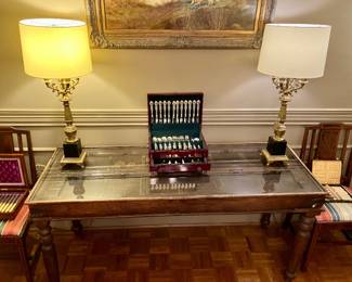 Antique Spanish door console table