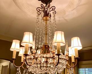 Early 20th c French Empire crystal chandelier