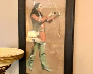 Pastel native American archer