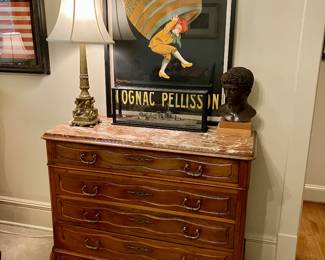 French marble-top chest