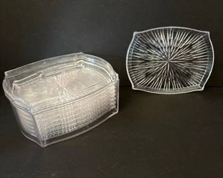 267 vintageclearplasticsnackplatesetof