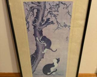 565 15x14framedkoreanprintcatsandspa