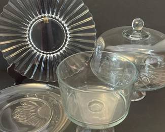 269 fourpieceglassservingsetcakestand