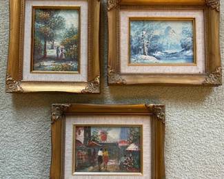 067 setof3signedframedoilpaintingsin