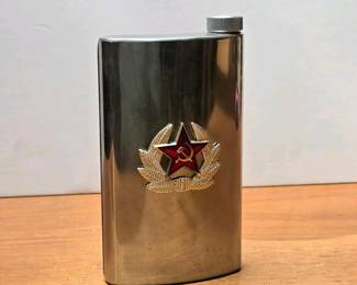 096 vintageussrstainlesssteelhipflaskw