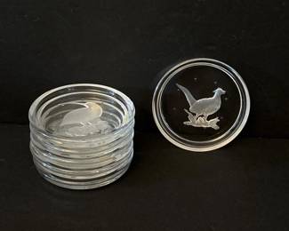 262 setofsixclearglasscoastersetchedb