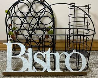 448 metaldecorsetwinebottleholderbistr