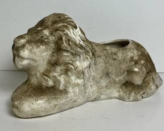 056 vintageglazedceramiclionplanter