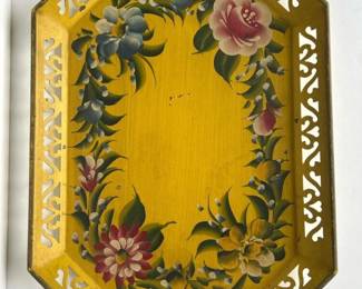 114 vintagehandpaintedtolewaremetalserv