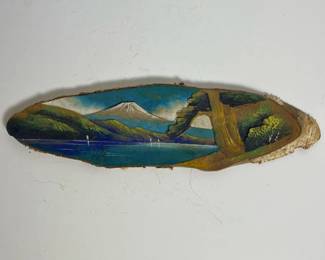428 vintagejapanesehandpaintedwoodslice