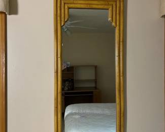 393 vintagefauxbamboowallmirror