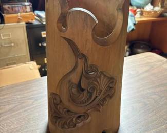 235 carvedwoodendecorativefloorvase