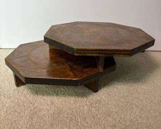 345 twovintagewoodenoctagonaldisplayris