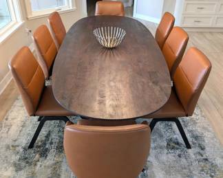Table dimensions 98.75" x 43.5" solid Mango wood. Chairs can be sold as a set, separate from the table.