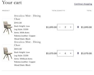 New retail price for 8 chairs with the same specifications as the ones we are selling. -our price is definitely lower than retail!