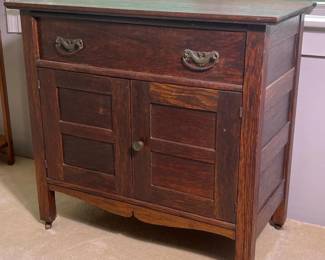 203 antiqueoakwashstandwithdrawerandca