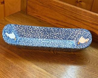 176 bluespeckledceramicloafpanwithduck