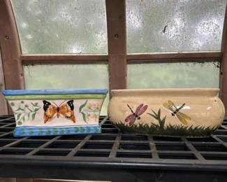 339 ceramicplantersbutterflyanddragonfly