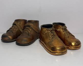 194 2pairsofbronzedbabyshoeskeepsake