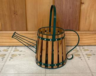 158 decorativewoodandgreenmetalwatering