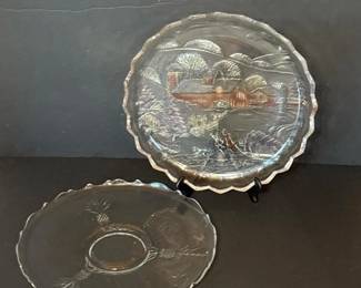 171 pairofvintage14pressedglassplates