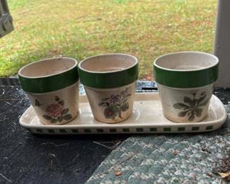 399 setof3ceramicherbpotswithtrayflo