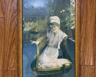 201 framedvintagegenreartprintwomancra