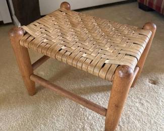 052 wovenrushseatwoodenfootstool