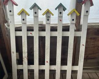 210 decorative7birdhousewoodenfencepane