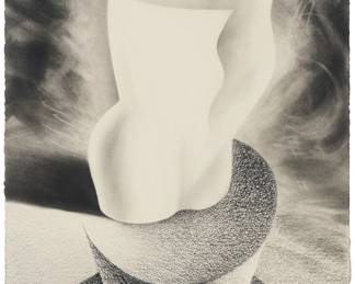 2005 Jayme Odgers (1939-2022) Torso on a plinth (abstract still life) Charcoal on paper Signed lower right: Jayme Odgers Image/Sheet: 22 3/4 x 15in Estimate: $500 - $700