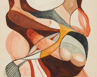 2003 Vaclav Vytlacil (1892-1984) Two figures, 1954 Watercolor and ink on paper Signed and dated in pencil lower right: Vaclav Vytlacil 1954 Sight: 11 3/4 x 8 5/8in Estimate: $700 - $900
