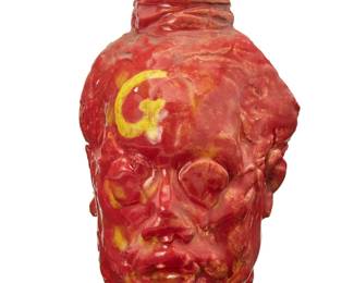 2208 Wanxin Zhang Red head, 2006 Glazed sculpted ceramic Incised initial and date verso: WZ / 06 7 1/4 x 4 3/8 x 2 7/8 in. Estimate: $400 - $600