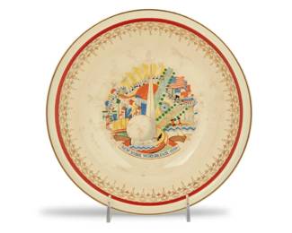 2180 A Paden City Pottery 1939 New York Worlds Fair ceramic bowl Circa 1939 With factory commemorative stamp to underside 2.5" H x 10" Dia. Estimate: $100 - $200