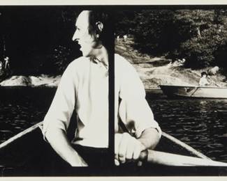 2218 Eve Sonneman (b. 1946) "Portrait of My Lover, Central Park, New York," 1971 Gelatin silver print on paper mounted to paper From the edition of unknown size Signed, titled, and dated verso, by repute, and on label affixed to the frame's verso: Eve Sonneman / 1971 Image/Sheet: 4 3/4 x 13 3/4in; Mount: 11 x 18in Estimate: $200 - $300