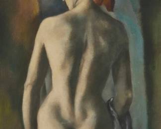 2078 Jerry Farnsworth (1895-1983) Standing nude from behind Oil on canvas Signed upper left: Farnsworth 20 x 16in Estimate: $500 - $700