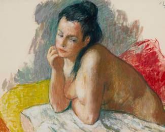 2057 Robert Philipp (1895-1981) Nude portrait Pastel on paper Signed upper right: Philipp Sight: 21 1/4 x 29 1/4in Estimate: $500 - $700