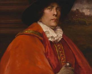 2081 Alex de Andreis (1880-1929) Cavalier in red overcoat Oil on canvas Signed lower right: A. de Andreis 32 x 26in Estimate: $800 - $1,200