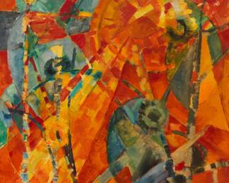 2013 Jean-Claude Forquin (1936-1964) Soleil Rouge Oil on canvas Signed lower right: Forquin; titled and inscribed in white verso: 7 39 1/2 x 32 in Estimate: $600 - $800