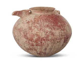 2019 An Amlash beaked pottery jar Circa 8th-7th century BCE or later With flared rim, spout, and lug handle 9.5" H x 12" Dia. Estimate: $400 - $600