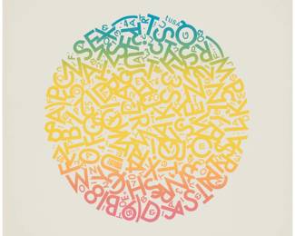 2358 Jules Engel (1915-2003) "The Alphabet," 1971 Screenprint in colors on paper Edition: 8/25 Signed and numbered in the lower margin: Jules Engel; Cirrus Editions, Los Angeles, CA, pub., with their silver ink stamp and pencil work number, "40CS JE71," both verso Image: 15 1/2 x 15 1/2in; Sheet: 21 1/2 x 21 1/2in Estimate: $400 - $600