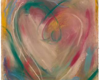 2377 Jayme Odgers (1939-2022) Untitled with heart, 1995 Pastel on paper Signed lower right in pencil: Jayme Odgers and dated in pencil on the center of the edge of the left vertical side: "11.XX.95" Image/Sheet: 25 1/2 x 20in Estimate: $500 - $700