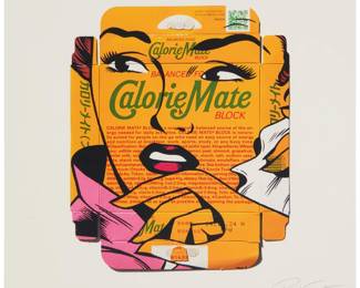 2337 Ben Frost (b. 1975) "Calorie Mate," 2018 Giclee in colors on wove paper Edition 26/30 Signed and numbered in pencil in the lower margin: Ben Frost; StolenSpace Gallery, London, England, pub. Image: 9 1/8 x 7 3/8in (irreg.); Sheet: 12 x 11 7/8in Estimate: $300 - $500