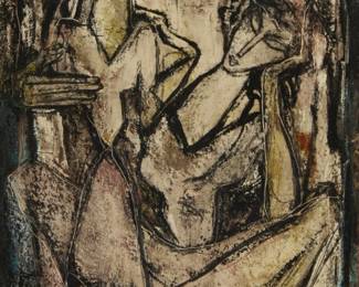 2010 Albert Wein (1915-1991) Two figures, 1950 Oil on board Signed and dated lower right: Wein 50 Sight: 10 1/4 x 7in Estimate: $400 - $600